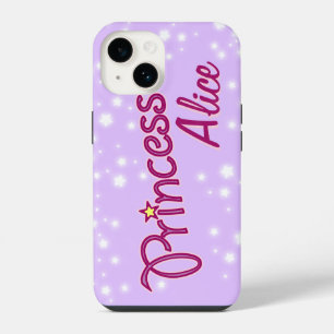 Coque Pour iPhone 14 Filles nommées princesse étoile lilas mauve 