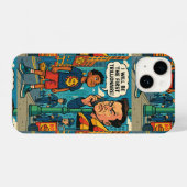 Coque Pour iPhone 14 First Trillionaire" Motivational Comic-Style (Verso Horizontal)