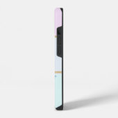 Coque Pour iPhone 14 Flamants roses pastel moderne rayé (Côté gauche)