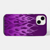 Coque Pour iPhone 14 Flammes de course violet cool (Verso Horizontal)