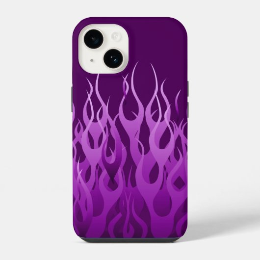 Coque Pour iPhone 14 Flammes de course violet cool (Verso)