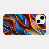 Coque Pour iPhone 14 Flammes rouges bleues Abstraites (Verso Horizontal)