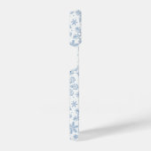 Coque Pour iPhone 14 Fléchettes de neige grises sur blanc (Côté droit)