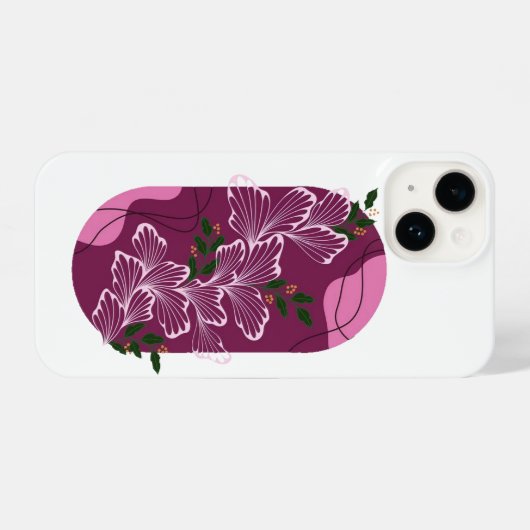 Coque Pour iPhone 14 fleur (Verso Horizontal)