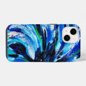 Coque Pour iPhone 14 Fleur bleue (Verso Horizontal)