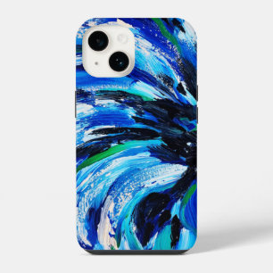 Coque Pour iPhone 14 Fleur bleue