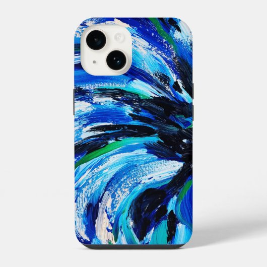 Coque Pour iPhone 14 Fleur bleue (Verso)