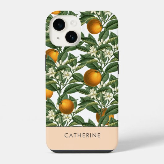 Coque Pour iPhone 14 Fleur d'agrumes Vintages (Verso)