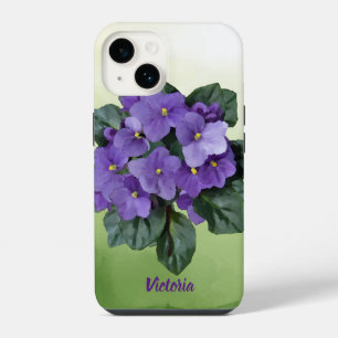 Coque Pour iPhone 14 Fleur de jardin de violette africaine à l'aquarell