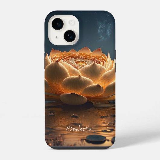 Coque Pour iPhone 14 Fleur de Lotus Chic (Verso)
