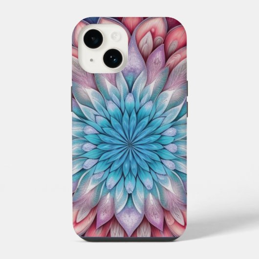Coque Pour iPhone 14 Fleur fractale (Verso)