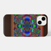 Coque Pour iPhone 14 Fleur fractale multicolore  (Verso Horizontal)