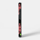 Coque Pour iPhone 14 Fleur néon rouge et verte  (Côté gauche)