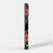 Coque Pour iPhone 14 Fleur néon rouge et verte  (Côté droit)