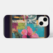 Coque Pour iPhone 14 Fleur Rose Abstraite  (Verso Horizontal)