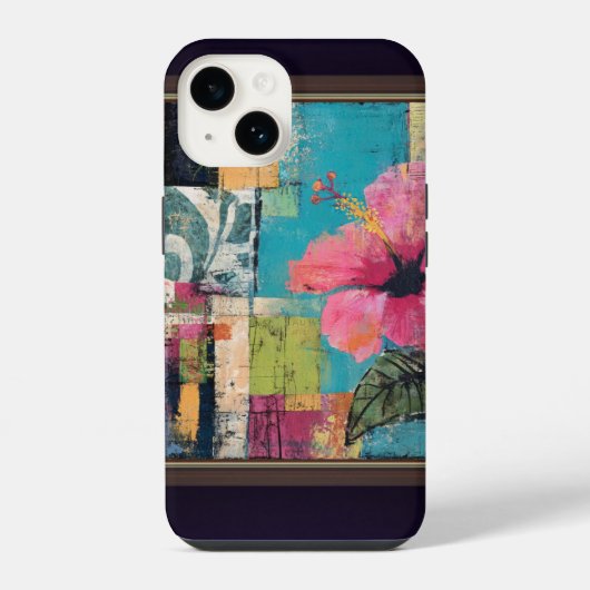 Coque Pour iPhone 14 Fleur Rose Abstraite  (Verso)