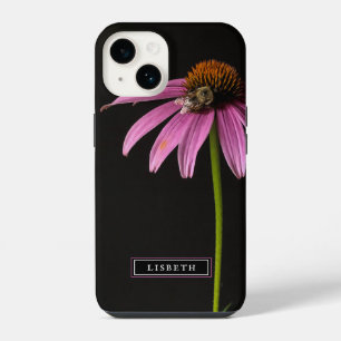 Coque Pour iPhone 14 Fleur rose et coque iphone d'abeilles bosselées