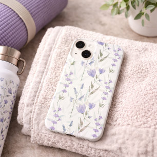 Coque Pour iPhone 14 Fleur sauvage aquarelle bleu violet