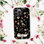 Coque Pour iPhone 14 Fleur sauvage floral noir personnalisé<br><div class="desc">Cherchez-vous un étui téléphonique pour votre tout nouvel iPhone 14? Fleur sauvage floral noir personnalisé Coque-Mate iPhone 14 Coque.</div>