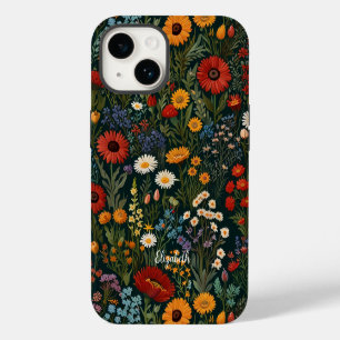Coque Pour iPhone 14 Fleur sauvage Rouge Orange Bleu Blanc Violet Van G