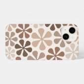 Coque Pour iPhone 14 Fleurs Abstraites (B) Crème Brown de Taupe (Verso Horizontal)