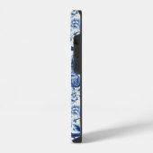 Coque Pour iPhone 14 Fleurs Bleu Indigo (Côté gauche)