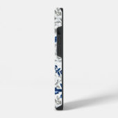 Coque Pour iPhone 14 Fleurs Bleu Indigo (Côté gauche)
