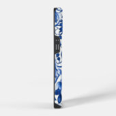 Coque Pour iPhone 14 Fleurs Bleu Indigo (Côté droit)