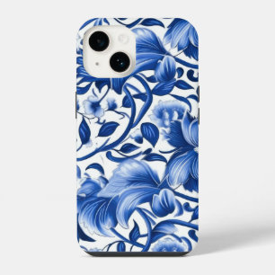 Coque Pour iPhone 14 Fleurs Bleu Indigo
