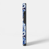 Coque Pour iPhone 14 Fleurs Bleu Indigo (Côté gauche)