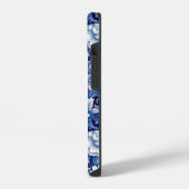 Coque Pour iPhone 14 Fleurs Bleu Indigo (Côté gauche)