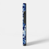 Coque Pour iPhone 14 Fleurs Bleu Indigo (Côté gauche)