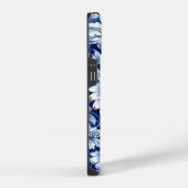 Coque Pour iPhone 14 Fleurs Bleu Indigo (Côté droit)