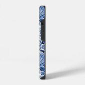 Coque Pour iPhone 14 Fleurs Bleu Indigo (Côté gauche)