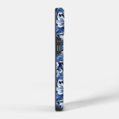 Coque Pour iPhone 14 Fleurs Bleu Indigo (Côté droit)