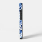 Coque Pour iPhone 14 Fleurs Bleu Indigo (Côté gauche)