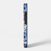 Coque Pour iPhone 14 Fleurs Bleu Indigo (Côté gauche)