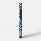 Coque Pour iPhone 14 Fleurs Bleu Indigo (Côté gauche)