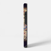 Coque Pour iPhone 14 Fleurs Bleues Et Dorées  (Côté gauche)