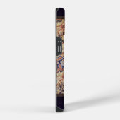 Coque Pour iPhone 14 Fleurs Bleues Et Dorées  (Côté droit)