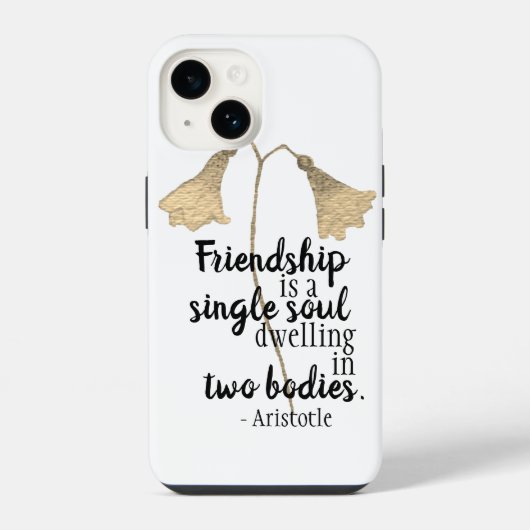 Coque Pour iPhone 14 Fleurs de devis d'amitié (Verso)