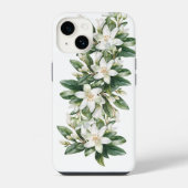 Coque Pour iPhone 14 Fleurs de verdure florale blanche  (Verso)