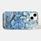 Coque Pour iPhone 14 Fleurs d'Hydrangée Bleue (Verso Horizontal)
