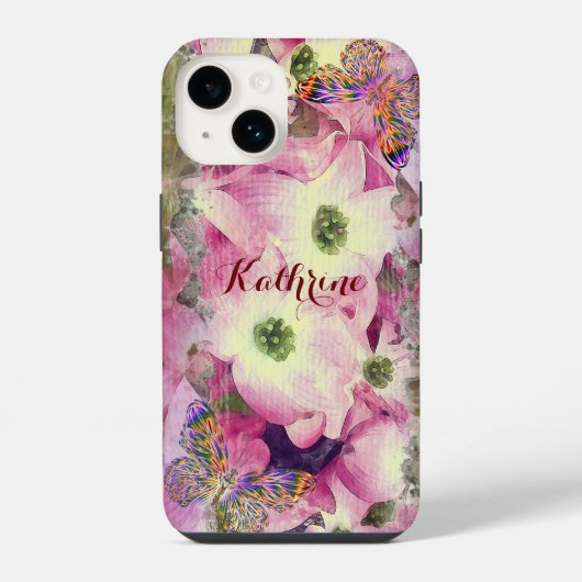 Coque Pour iPhone 14 Fleurs Dogwood Arural (Verso)