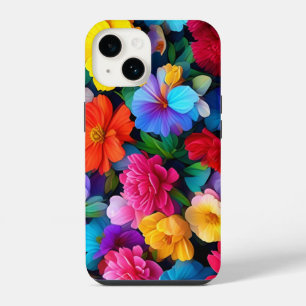 Coque Pour iPhone 14 Fleurs multicolores Motif-75647