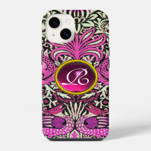 COQUE POUR iPhone 14 FLEURS, PEACOCKS ET DRAGONS GEM STONE MONOGRAM