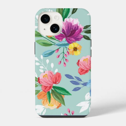 Coque Pour iPhone 14 Fleurs Peintes Incroyables (Verso)