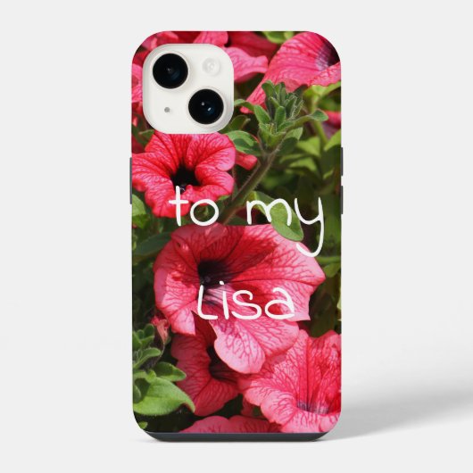 Coque Pour iPhone 14 Fleurs roses (Verso)