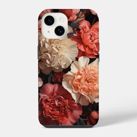 Coque Pour iPhone 14 Fleurs roses (Verso)