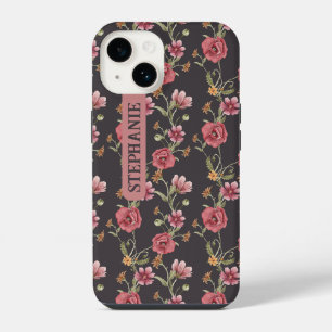 Coque Pour iPhone 14 Fleurs sauvages à l'aquarelle Nom floral fille fém